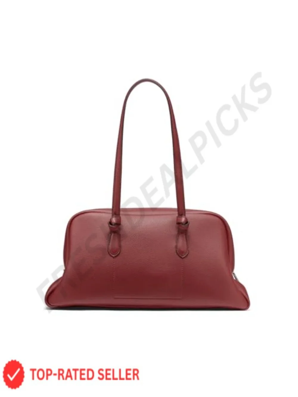 Large Hobo Bowling Bag Shoulder Purse Polyurethane Zipper Closure